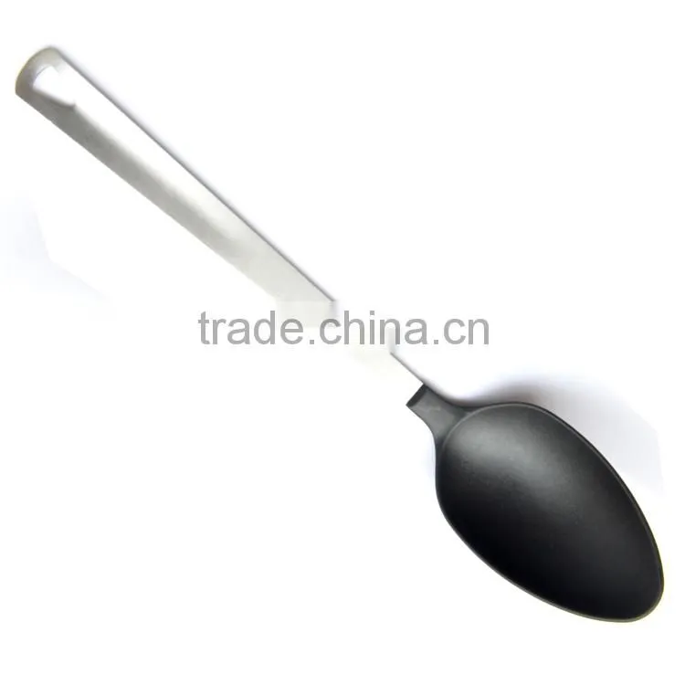 food grade nylon plastic table spoon in steel handle