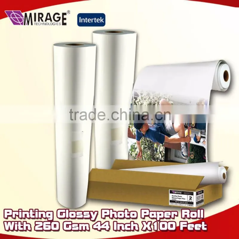 Printing Glossy Photo Paper Roll With 260 Gsm 44 Inch X100 Feet