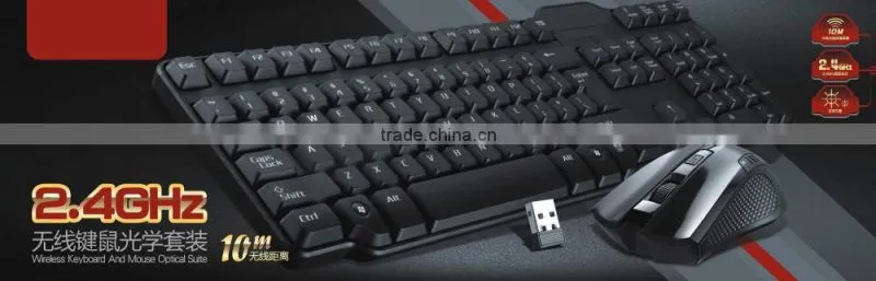 Shenzhen manufacture supply cheap wireless keyboard and mouse combo