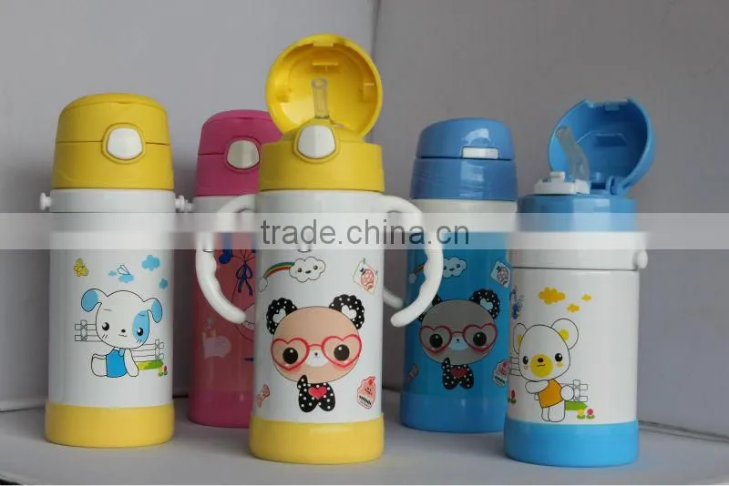 220ML 350ML tritan children bottle with straw and cartoon