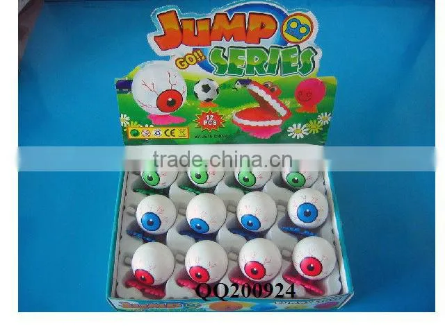 Plastic wind-up jumping expression ball