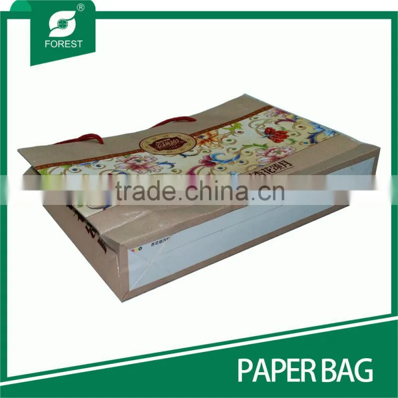 FOOD INDUSTRIAL PAPERBOARD EMBOSSING PAPER BAG WITH ROPES