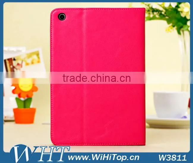 For iPad Mini Leather Stand Case Cover.Korean Design Look Soft Leather Case Stand Wallet Cover For iPad Mini