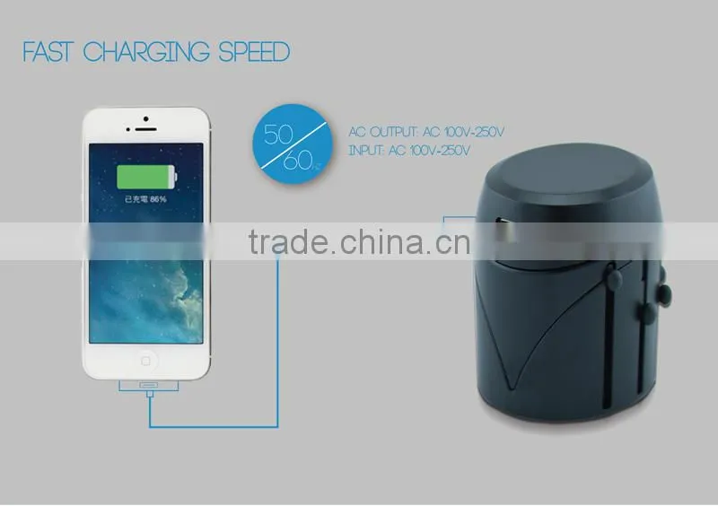 Multifunctional Compact USB Universal Power Plug Travel Adapter
