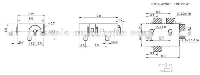 Mini SMT dc jack connector DC-56