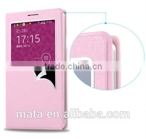 View Window Flip Leather Case With PC Cover For Samsung