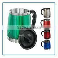 Rubber Ribbed Stainless Steel Custom Coffee Mugs