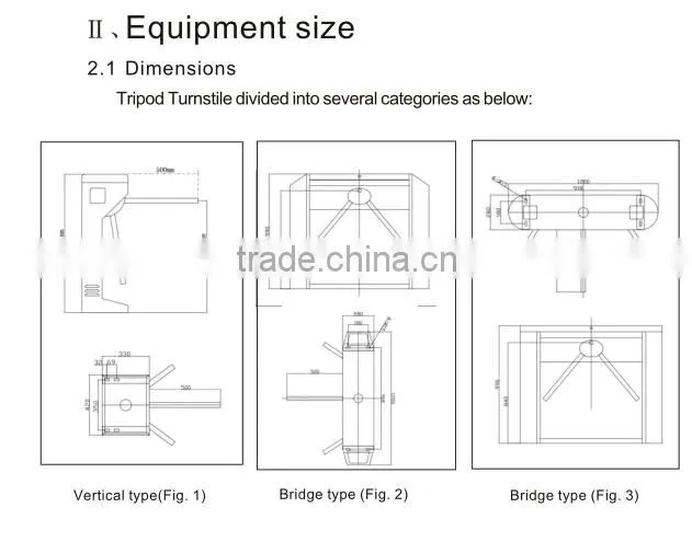 KO-KW301 Access Control System Tripod Turnstile