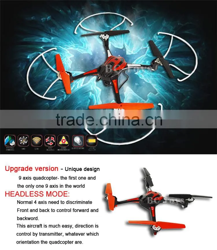 Hotest toy 2.4G headless mode rc quadcopter intruder ufo, drohne with lights.