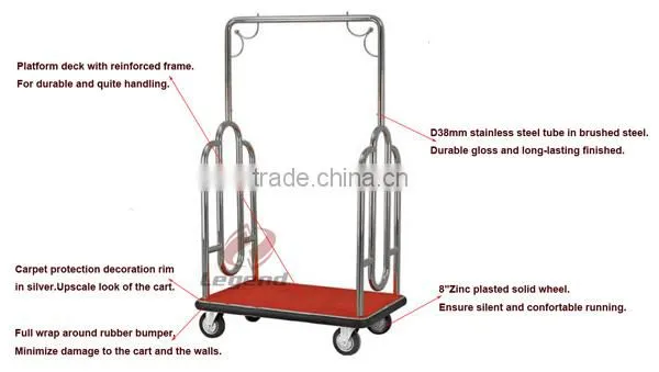 Classic Lightweight hotel luggage cart wheels