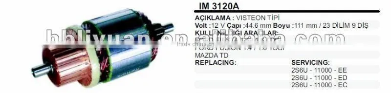 IM3120A 12V VISTEON starter armature