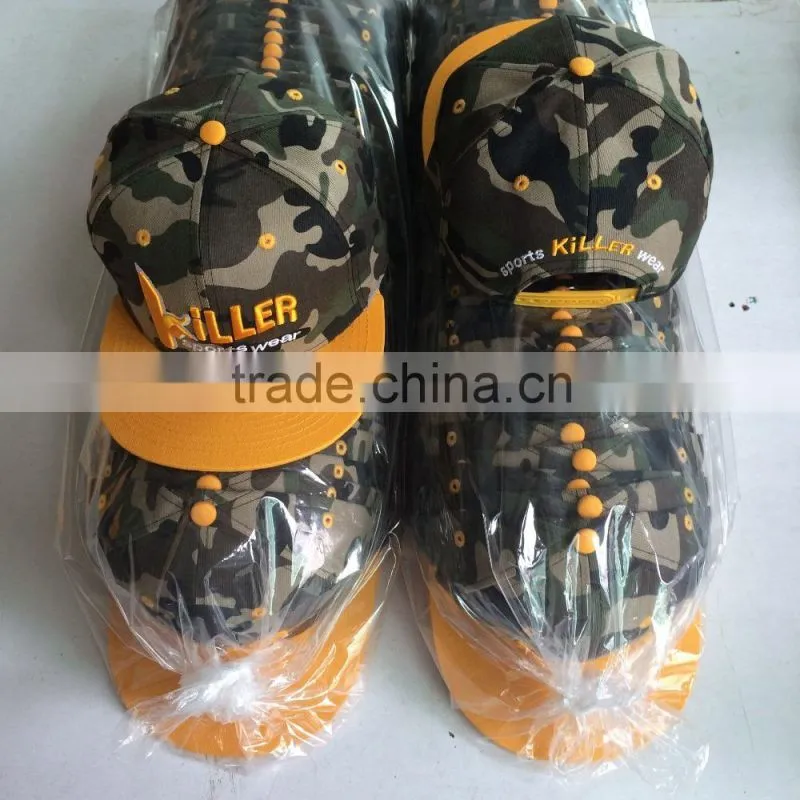 new cotton baseball with your custom special applique, patch or badge fancy camo sports cap high quality wholesale