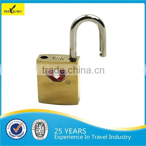 Travelsky 13401 solid color brass TSA lock fashion brass TSA travel lock with 2 keys