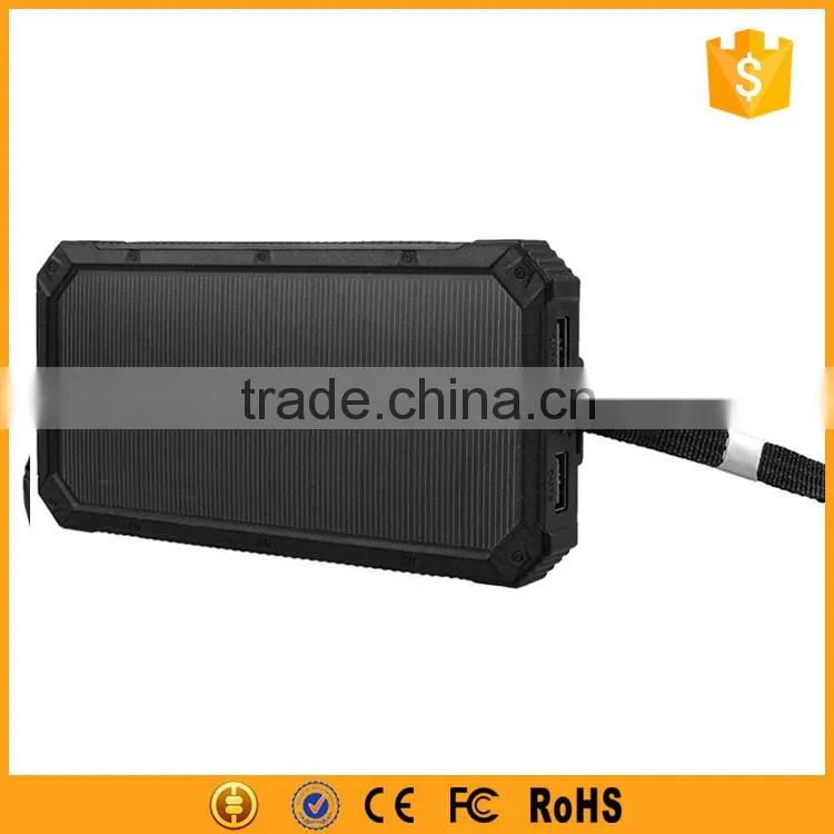 Hot sale in Amazon waterproof 12000mAh solar mobile charger