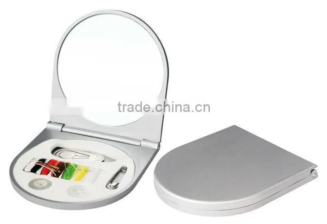 Mini Oval Plastic Pocket Mirror With Comb