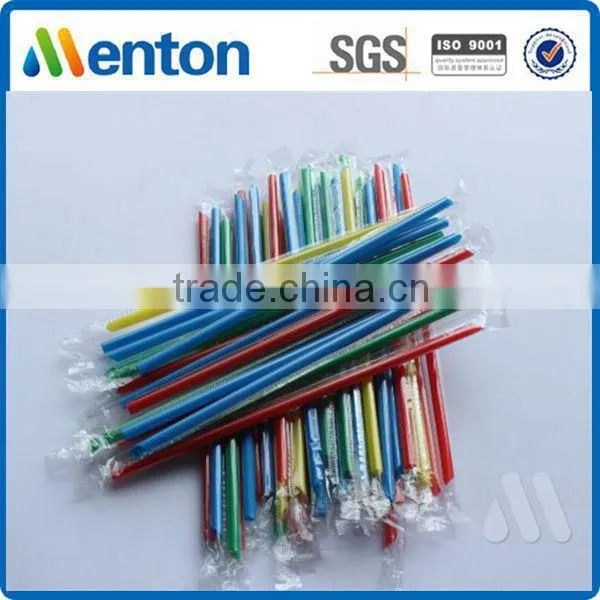 Yiwu Mengte new design colorful plastic thick juice box straw wrap film