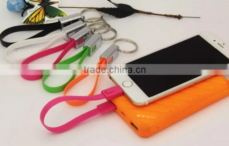 Zinc Key Ring USB 2.0 Male to Micro USB Male Data charging Cable