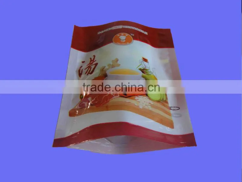 Food grade soup snack bag compound aluminium foil zipper bag