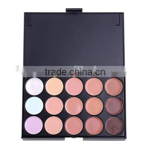 stock hot seller 15 color concealer foundation cream foundation makeup palette with cosmetic brush