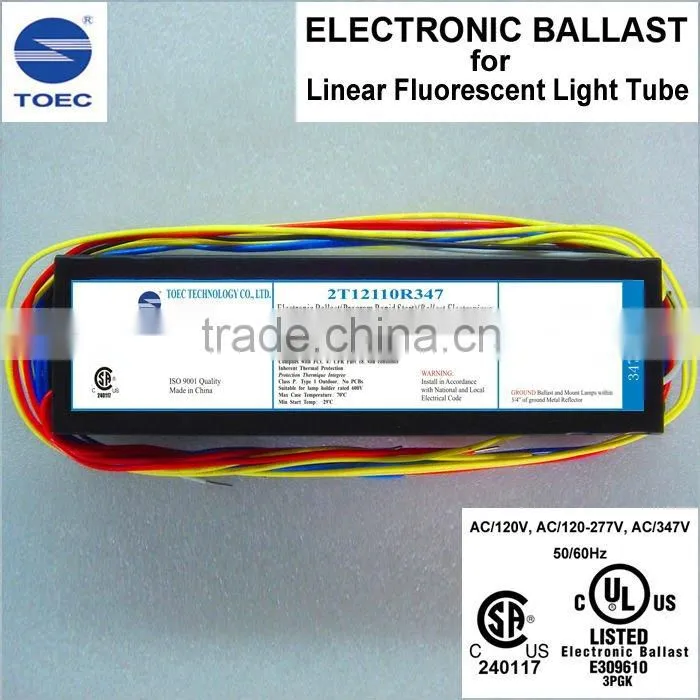 T12 110W 347V Electronic Ballast , 5-year Warranty , cULus and CSA Certificated