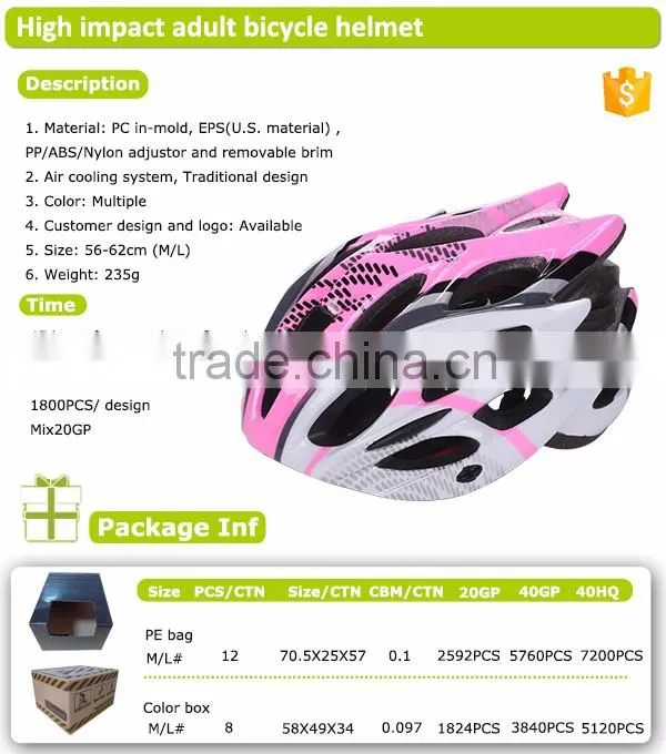 guangdong factory wholesale high quality CE approval sport adult bike helmet
