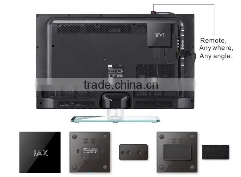 2016 Newest Item JAX, Quad Core Amlogic S905x CPU Penta-core GPU 1GB RAM 8GB eMMC ROM Android 6.0 ott tv box