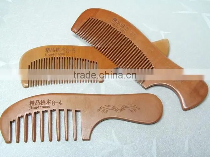 Hottest keep healthy personalized wide tooth natural wooden hair brush comb
