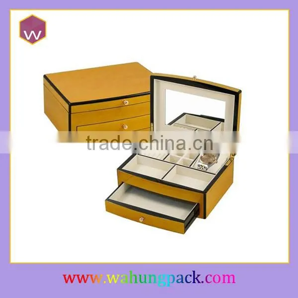 Elegant Blue Pearl Jewelry Box & MDF Jewellery Boxes With Lock And Key For Sale