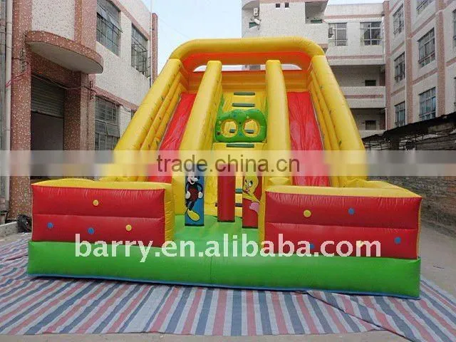 2013 durable outdoor Inflatable double lines water slide