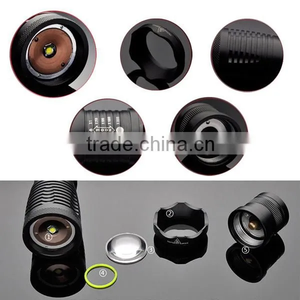 Zoomable C-REE XML T6 LED Bulb Aluminum Hand Torch