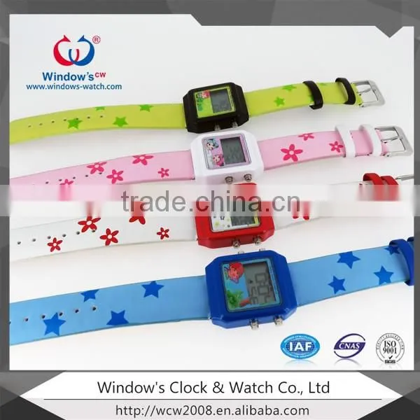 make digital movement watch child watch led silicone