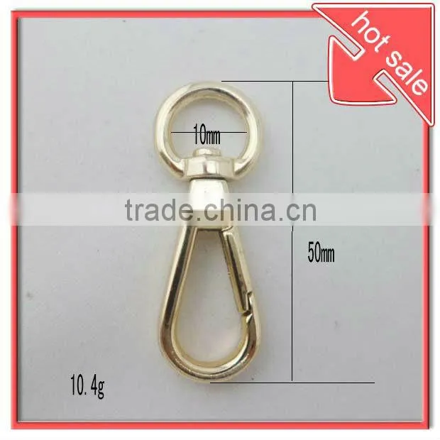 10mm wholesale metal spring clip hook for bag swivel snap hook