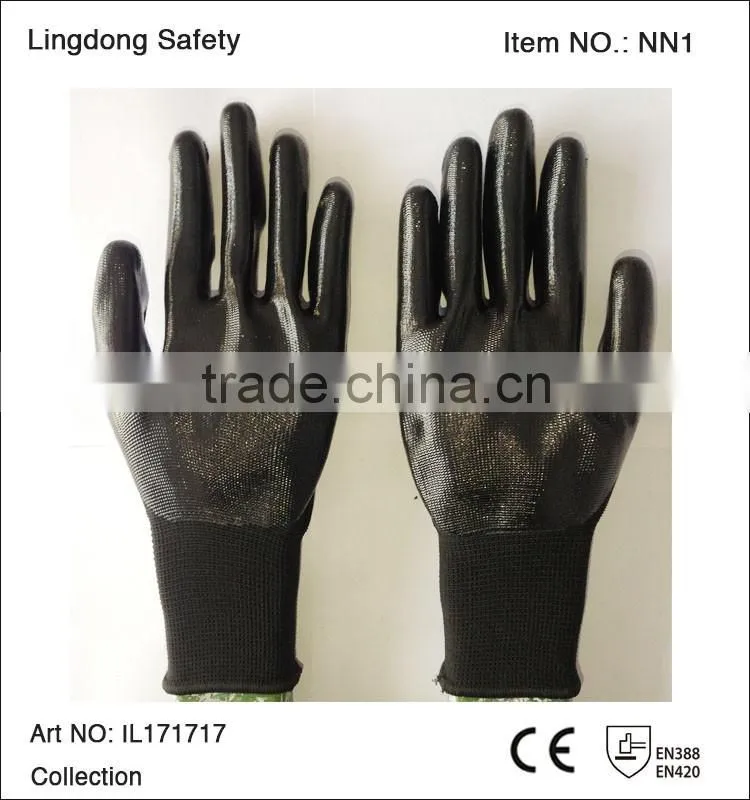 Nitrile coated gloves safety industrial hand gloves