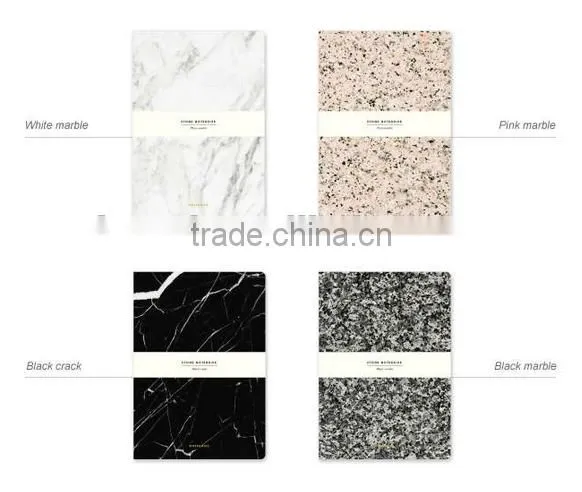 custom paper marble notebooks with gold foil logo
