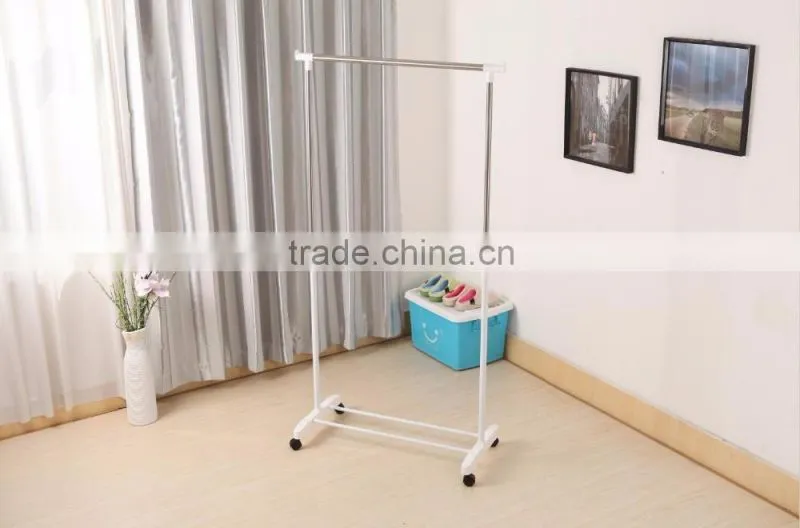 Movable clothes hanger extensions single rod