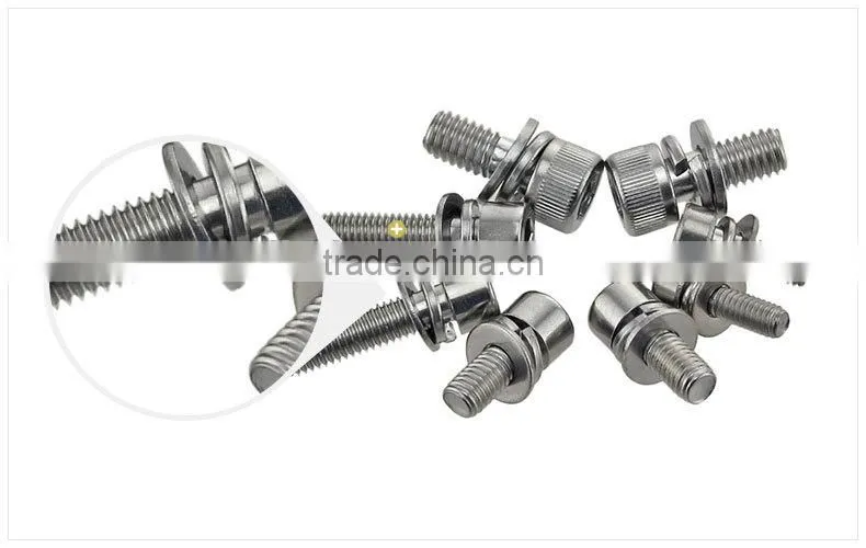 ISO4762 Hex Bolt With Flat Gasket and Spring Washer