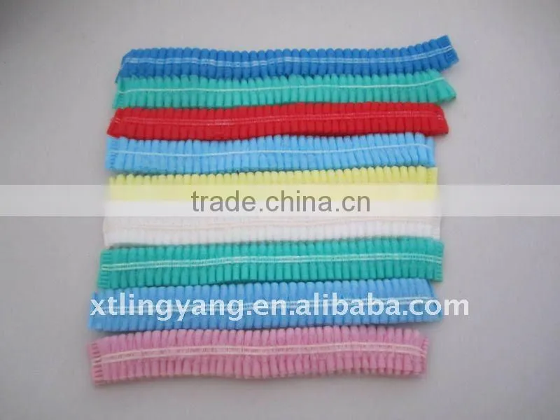 NONWOVEN BLUE DISPOSABLE ELASTIC MOB CAP
