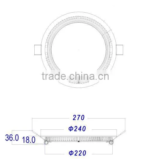 recessed mounted round 18w led panel light