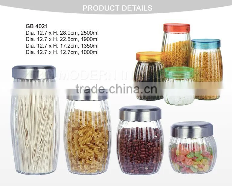 Best Selling Food Glass Container Candy Jars Clear Glass Cookie Jar
