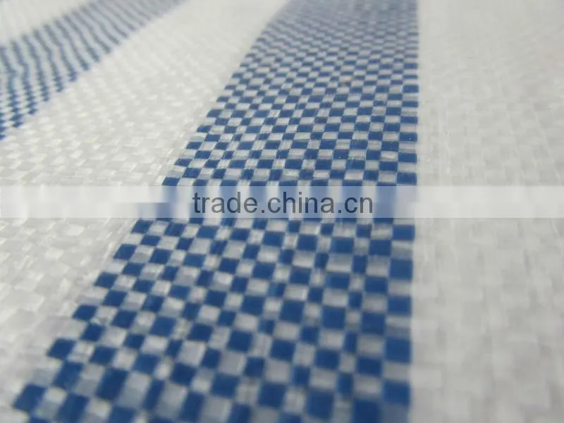 strip style Both Sides Coated Fabric with PE/ PE Tarpaulin