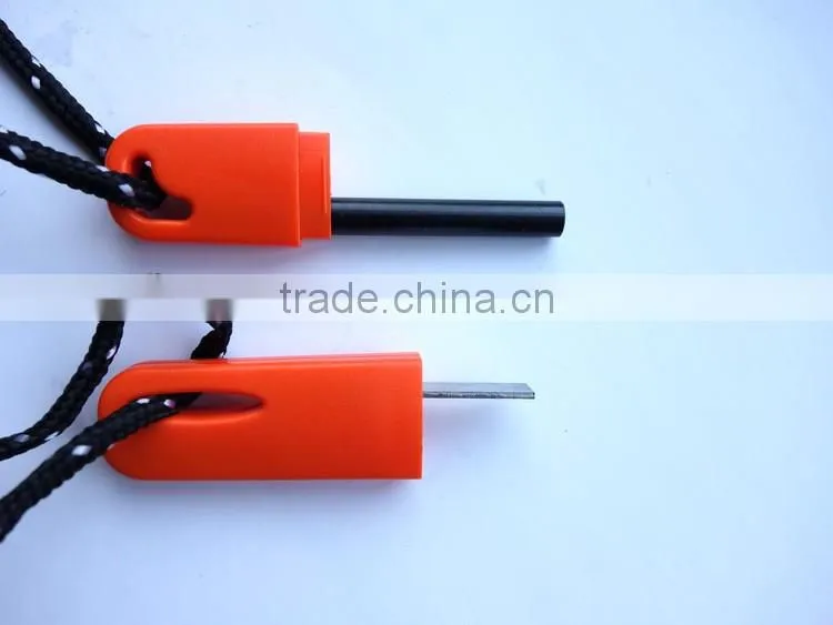 Survival Magnesium Flint Stone Fire Starter Lighter With Whistle Camping Hiking Outdoor Tools
