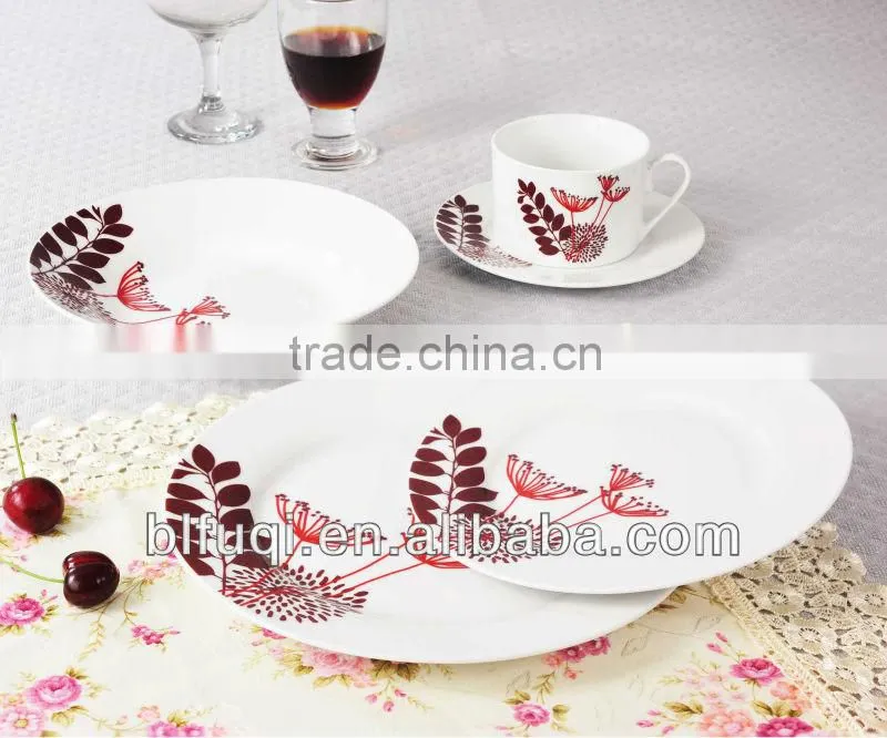 Elegance Porcelain Ceramic square dinner sets porcelain tableware dinnersets with nice flower crockery items dinnerware sets