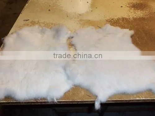tanned rabbit fur skin, dyed color