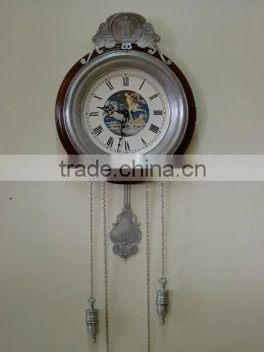 Pewter Flower Art Decorate Wall Clock