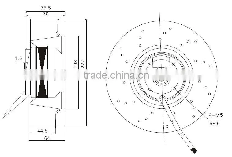 220mm china centrifugal blower fan