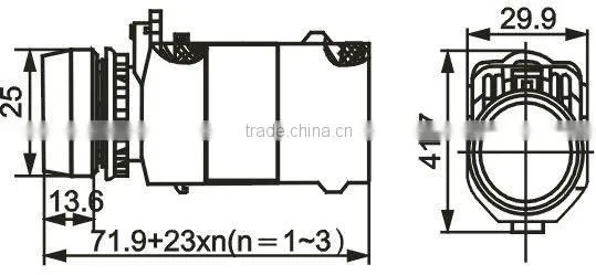 flat momentary push button led switch,KD38C-11D ,NO+NC