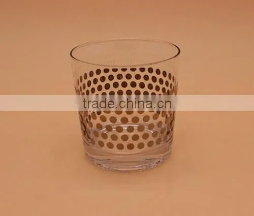 Gold Decal Clear Whiskey Glass,Wholesale Highball Glasses