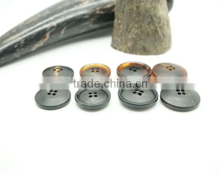 Beautiful Natural Real Horn Buttons Round 4-Hole Buttons for Suits