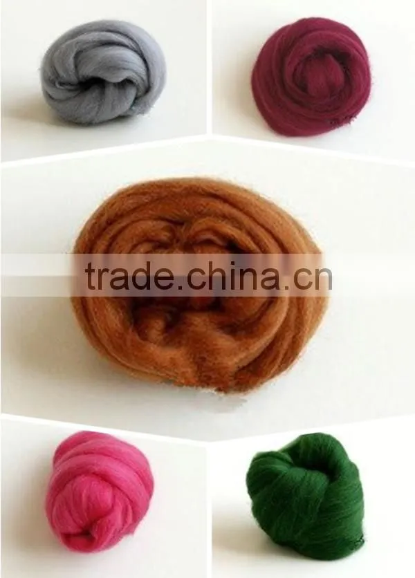 Not fade dyed Australia wool tops 19.5-32mic 65-110mm
