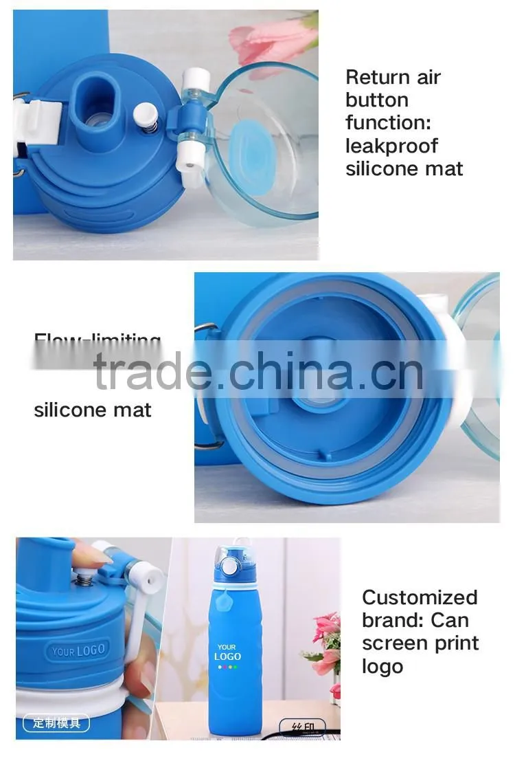 Leak-proof Portable Silicone Squeeze Water Bottle